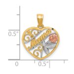10K Two-Tone W/White Rhodium D/C MAMA Pendant - Image 4