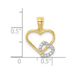 10K CZ Heart in Heart Pendant - Image 4