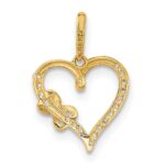10K Polished CZ Infinity on Heart Charm - Image 3