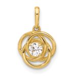 10K Polished CZ Love Knot Charm