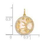 10K Polished CZ and Mother of Pearl Sun Moon and Stars Disc Charm - Image 4