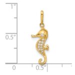 10K Polished CZ Seahorse Charm - Image 4