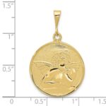 10k Polished & Satin Angel Pendant - Image 3