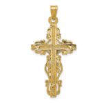 10k Two-tone Diamond-cut Crucifix Pendant - Image 4