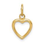 10K Polished Cut-out Heart Pendant