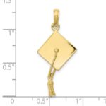 10k Solid Polished 3-D Graduation Cap Pendant - Image 3