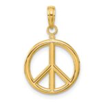 10K 3D Peace Symbol Pendant - Image 3
