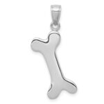 10k White Gold 3-D Dog Bone Pendant - Image 4