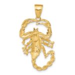 10k Solid Polished Open-Backed Scorpion Pendant - Image 4