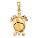 10k 3-D Moveable Turtle Pendant - Image 3