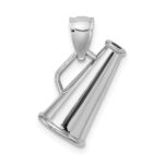 10K White Gold Polished 3-D Small Megaphone Pendant - Image 4