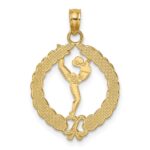 10K Solid Polished Framed Gymnast Pendant - Image 4