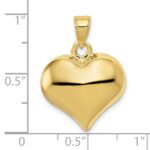 10K Polished 3-D Heart Pendant - Image 3