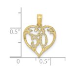 10k 50 in Heart Cut-out Pendant - Image 4