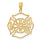 10k Fireman Shield Pendant - Image 4