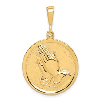 10k Praying Hands Reversible with Serenity Prayer Pendant