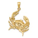 10k Stone Crab with Claw Extended Pendant - Image 4