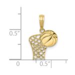 10K Basketball Hoop And Ball Pendant - Image 3