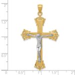 10k Two-tone Crucifix Pendant - Image 3