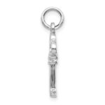 10k White Gold Solid Key Charm - Image 2