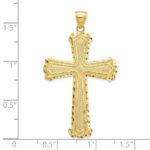 10K Diamond-cut Cross Pendant - Image 4