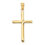 10K Polished Finish Accent Stick Cross Pendant