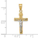 10K Two-tone D/C Small Block Lattice Cross w/Crucifix Pendant - Image 3