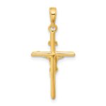 10K Stick Style Crucifix Pendant - Image 3
