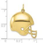 10k Polished Football Helmet Pendant - Image 3
