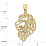 10K Diamond-Cut Lion Profile Pendant - Image 2