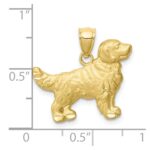 10K Diamond-cut Golden Retriever Pendant - Image 3