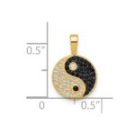 10k Polished Black and White CZ Yin Yang Pendant - Image 4