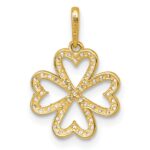 10k Polished CZ Four-leaf Clover Pendant - Image 3