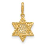 10k Polished CZ Star of David Pendant - Image 3