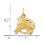 10k Solid Satin Horsehead with Reins Charm - Image 3