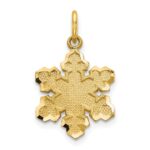 10k Solid Satin Snowflake Charm