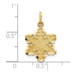 10k Solid Satin Snowflake Charm - Image 3