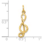 10k Medium Solid Treble Clef Charm - Image 3