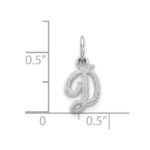 10k White Gold Initial D Charm - Image 2