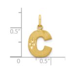 10K Satin Diamond-cut Initial C Charm - Image 3
