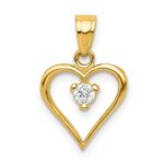 10k CZ Heart Charm