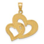 10K w/Rhodium Double Heart Pendant - Image 4