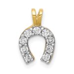 10k Small CZ Horseshoe Charm