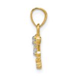 10K w/ Rhodium CZ Dragonfly Charm - Image 2