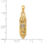 10k & Rhodium Mezuzah w/Shin Charm - Image 3