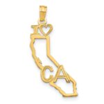 10K Solid California State Pendant