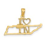 10K Solid Tennessee State Pendant