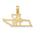 10K Solid Tennessee State Pendant - Image 3
