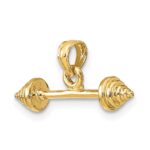 10K Solid Polished 3-D Dumbbell Charm - Image 5