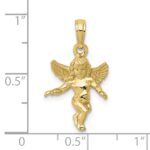 10k  3D Polished Solid Angel Pendant - Image 3